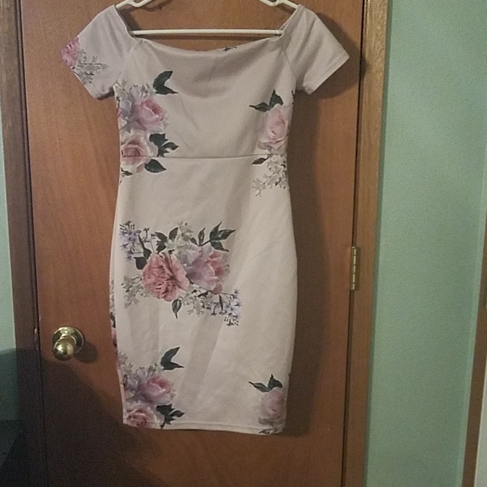 Pink off the shoulder dress